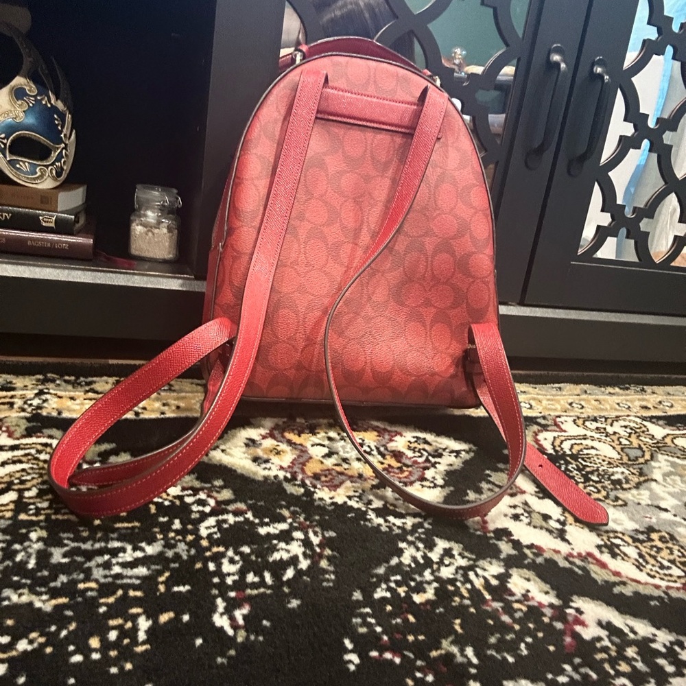 Coach Signature Red Backpack - Picture 4 of 6